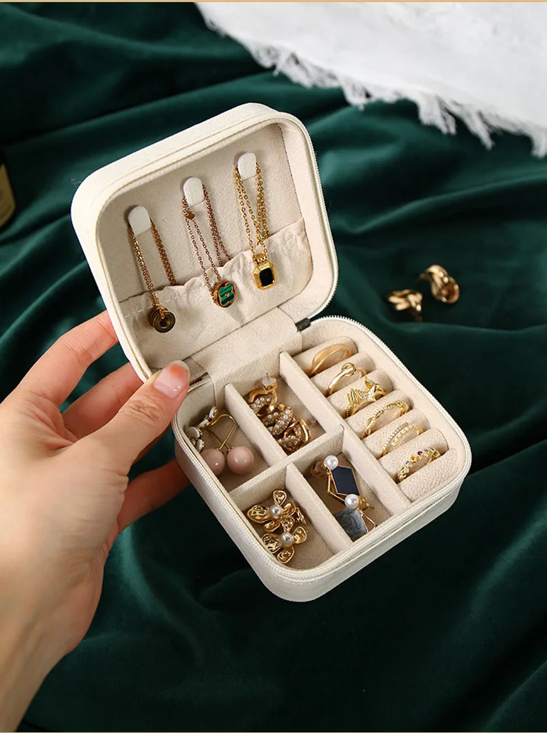 Mini Jewelry Travel Case – PU Leather Organizer Box