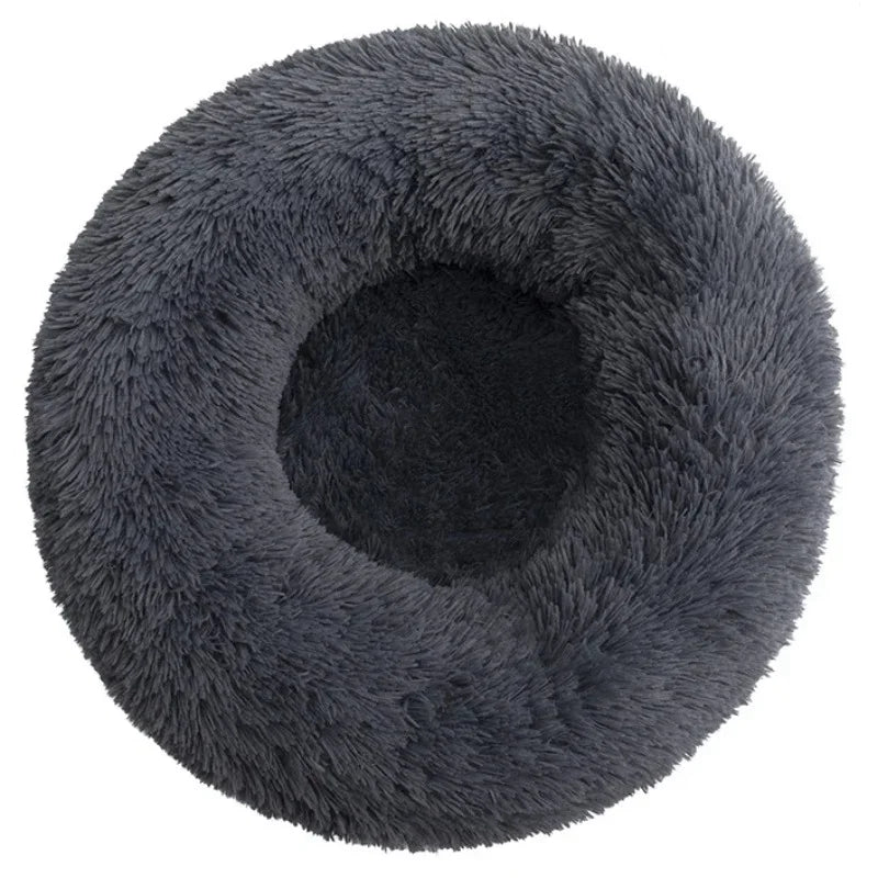 Round Plush Pet Bed 40–90 cm – Soft Warm Bed for Dogs & Cats