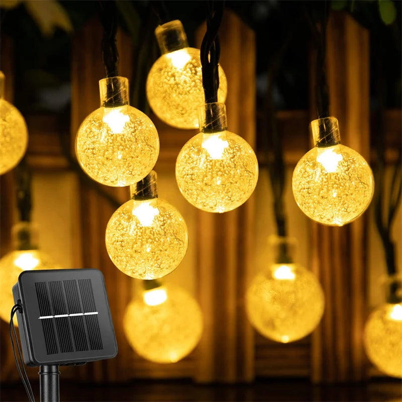 Solar Crystal Globe String Lights 60 LED – Outdoor Garden Lights