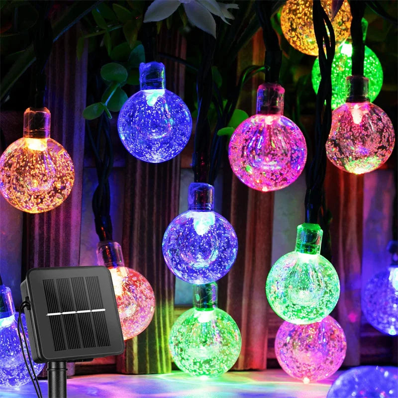 Solar Crystal Globe String Lights 60 LED – Outdoor Garden Lights