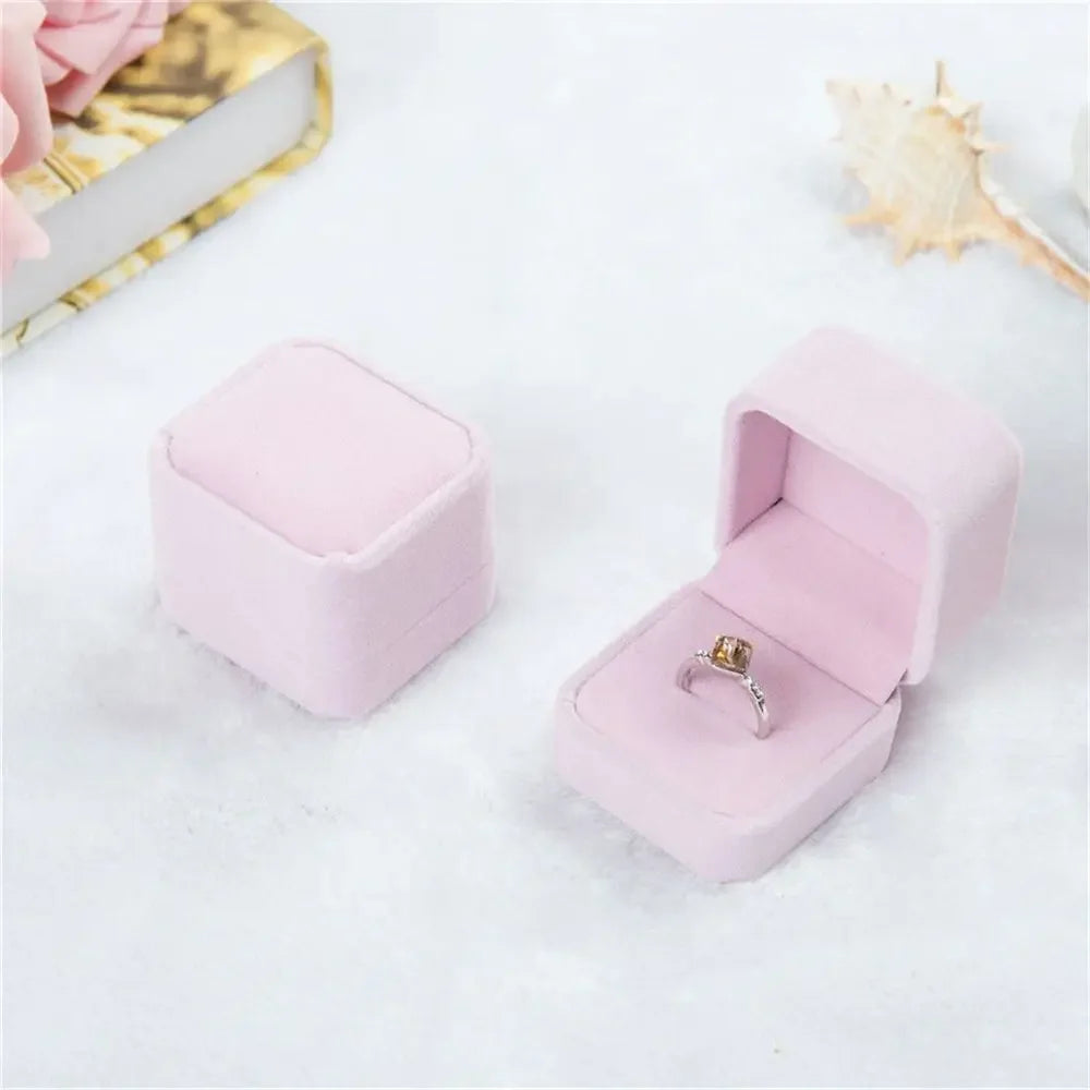 Red Velvet Ring Box – Engagement & Proposal Gift Box