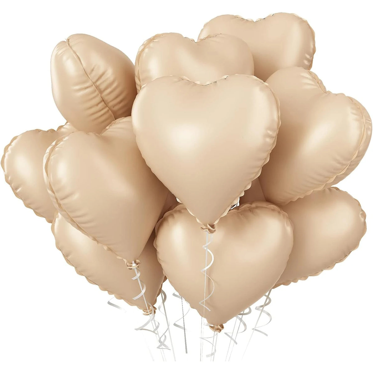 Heart Foil Balloons 18" (10 pcs) – Pink & Sage Green