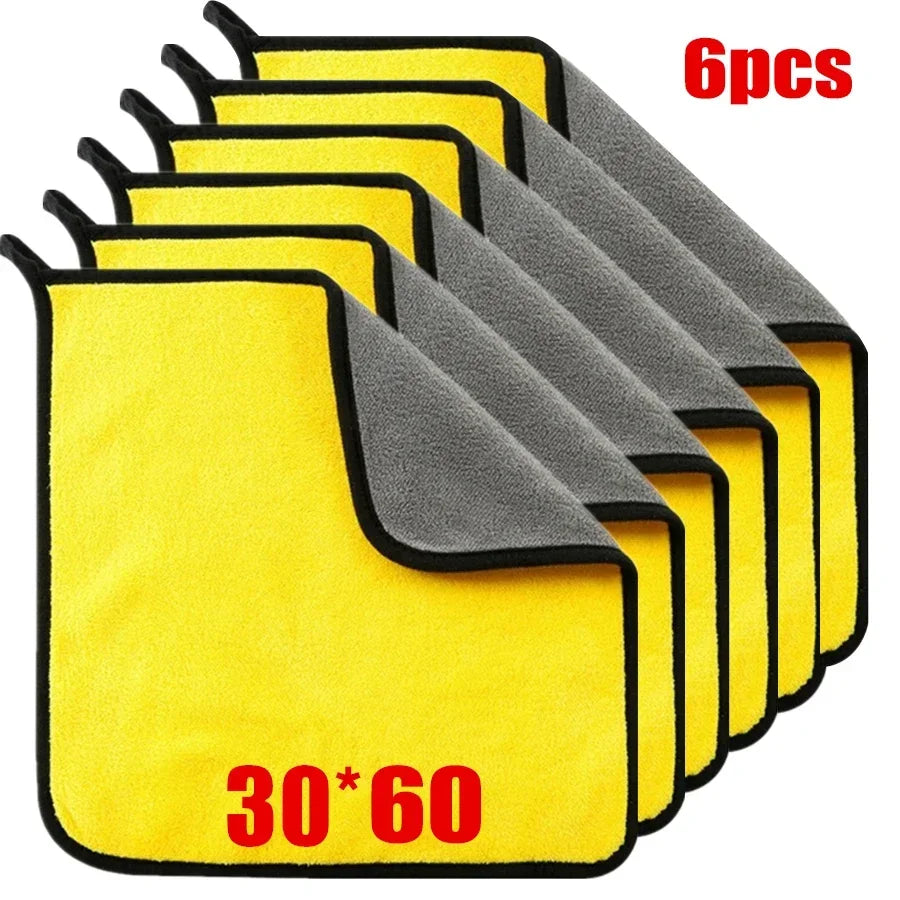 Microfiber Car Drying Towels – Thick Double-Layer Cleaning Cloths