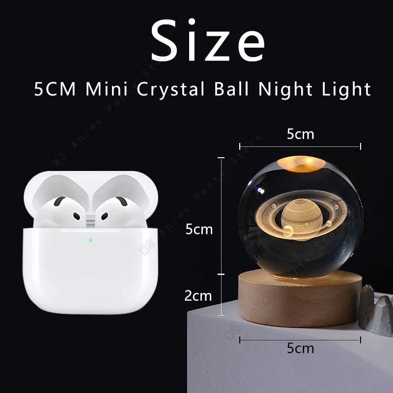 3D Crystal Ball Night Light – Saturn & Moon Galaxy Lamp