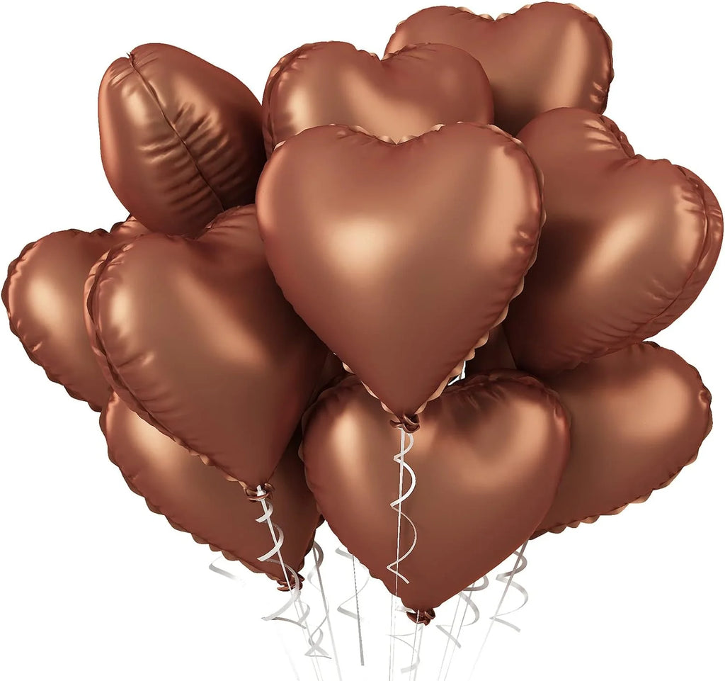 Heart Foil Balloons 18" (10 pcs) – Pink & Sage Green