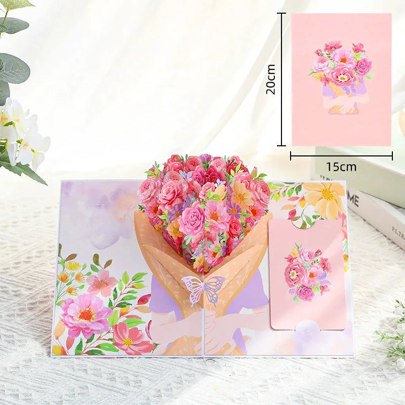 3D Pop-Up Flower Greeting Card – Handmade Card for Any Occasion