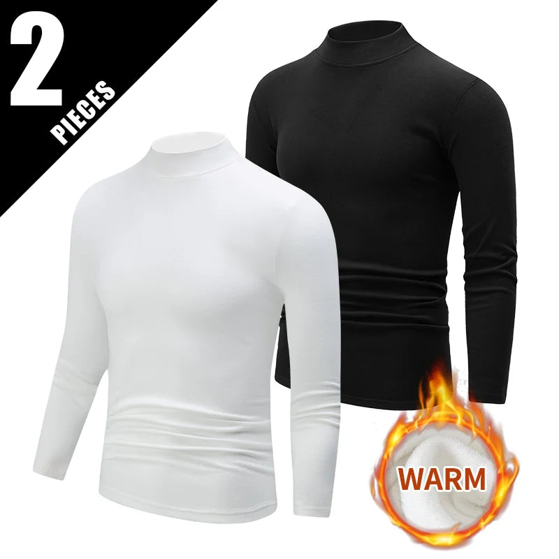 Men's Thermal Base Layer Top – High Neck Long Sleeve
