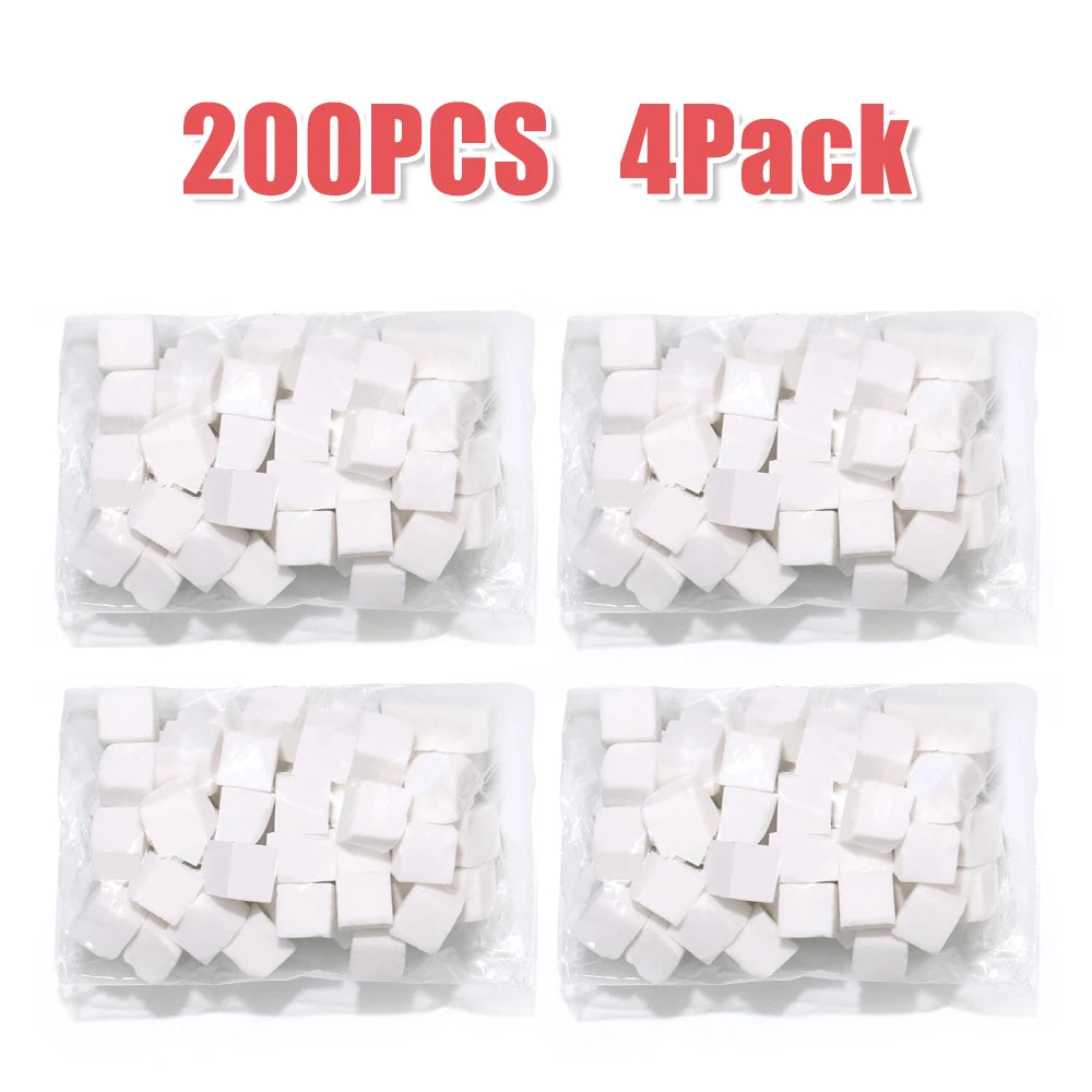 4 Claw Metal Grabber Reacher Tool White Nail Art Tools with 50Pcs/200Pcs Mini Nail Sponges Blocks Nail Buffer for Home Improveme