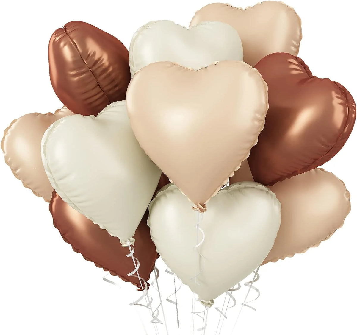Heart Foil Balloons 18" (10 pcs) – Pink & Sage Green