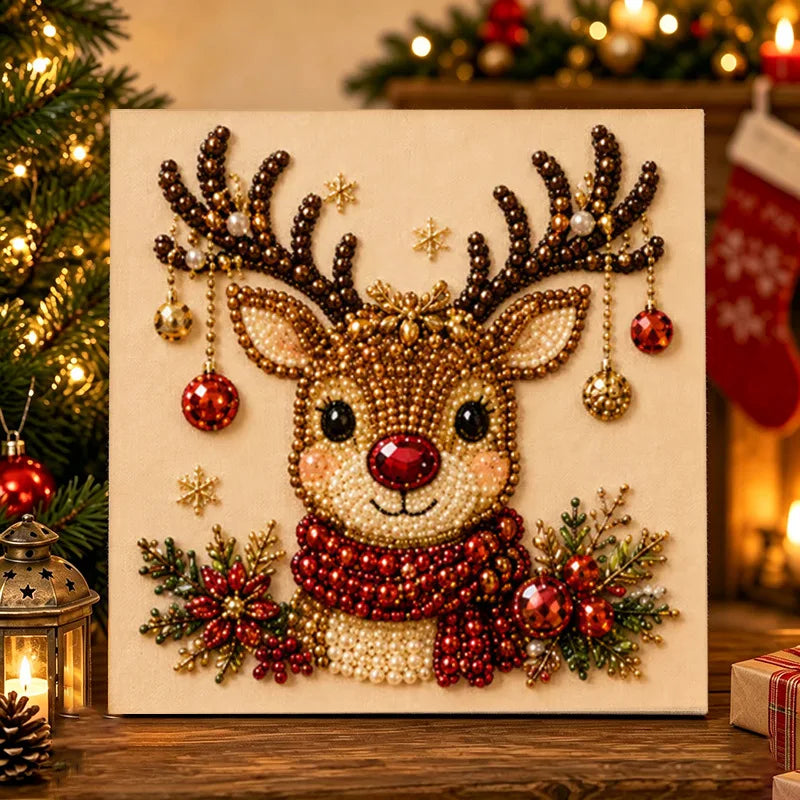 Christmas Pearl Art Kit with Frame – DIY Craft for Home Decor