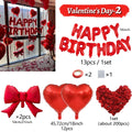 Red Heart Balloon Bouquet Set with Bow – Birthday & Valentine's Decor