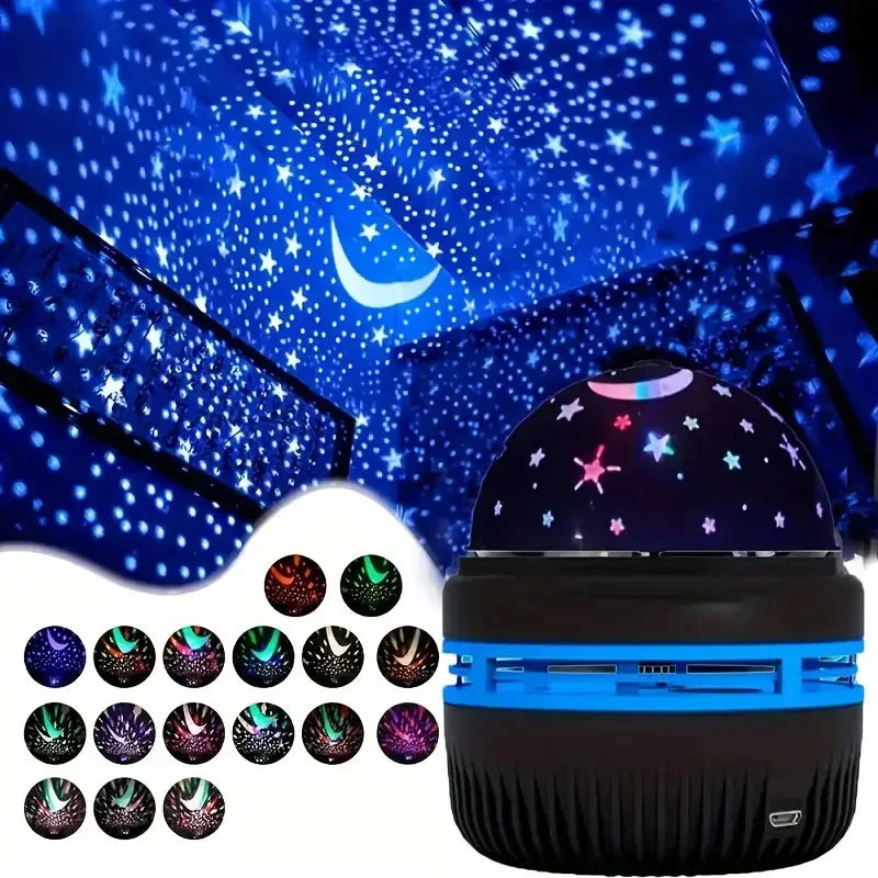 LED Starry Sky Projector Lamp – Moon & Star Night Light
