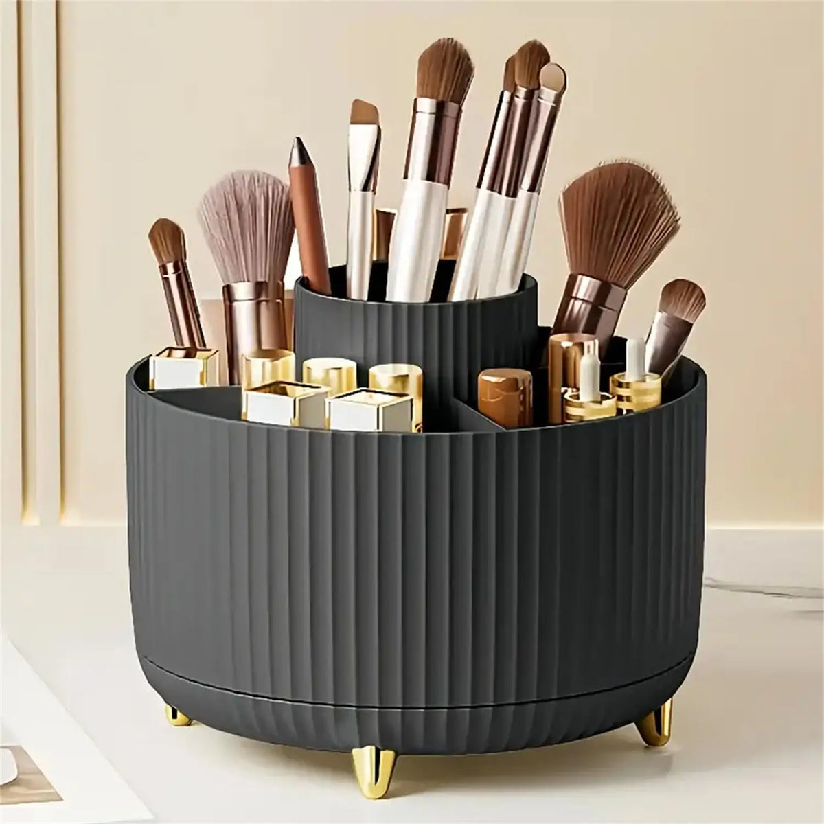 360° Rotating Makeup Organizer – 5 Compartments
