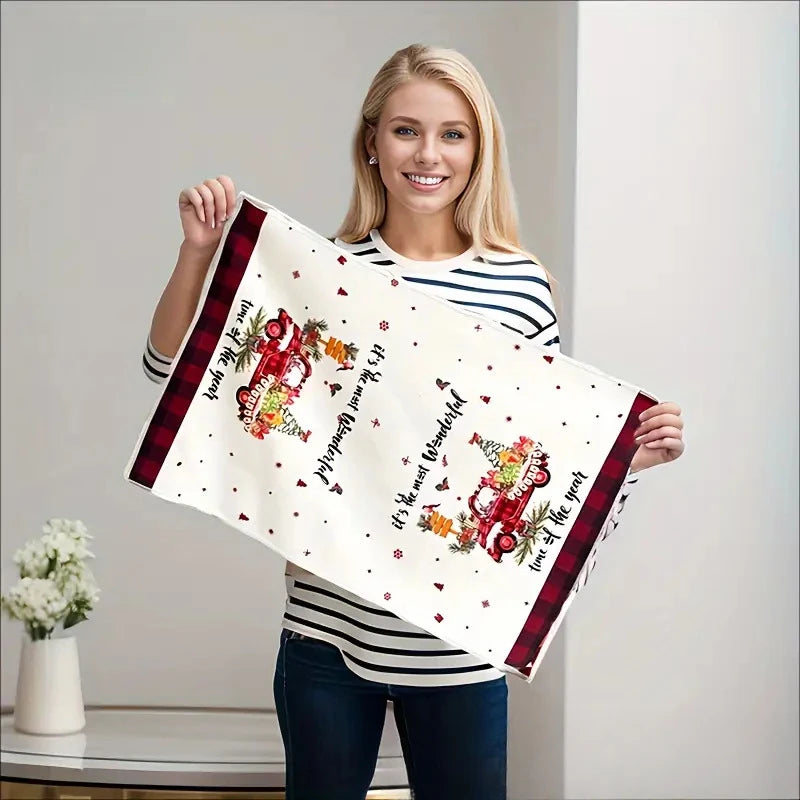 Christmas Kitchen Dish Towels – Quick-Dry Festive Hand Towels