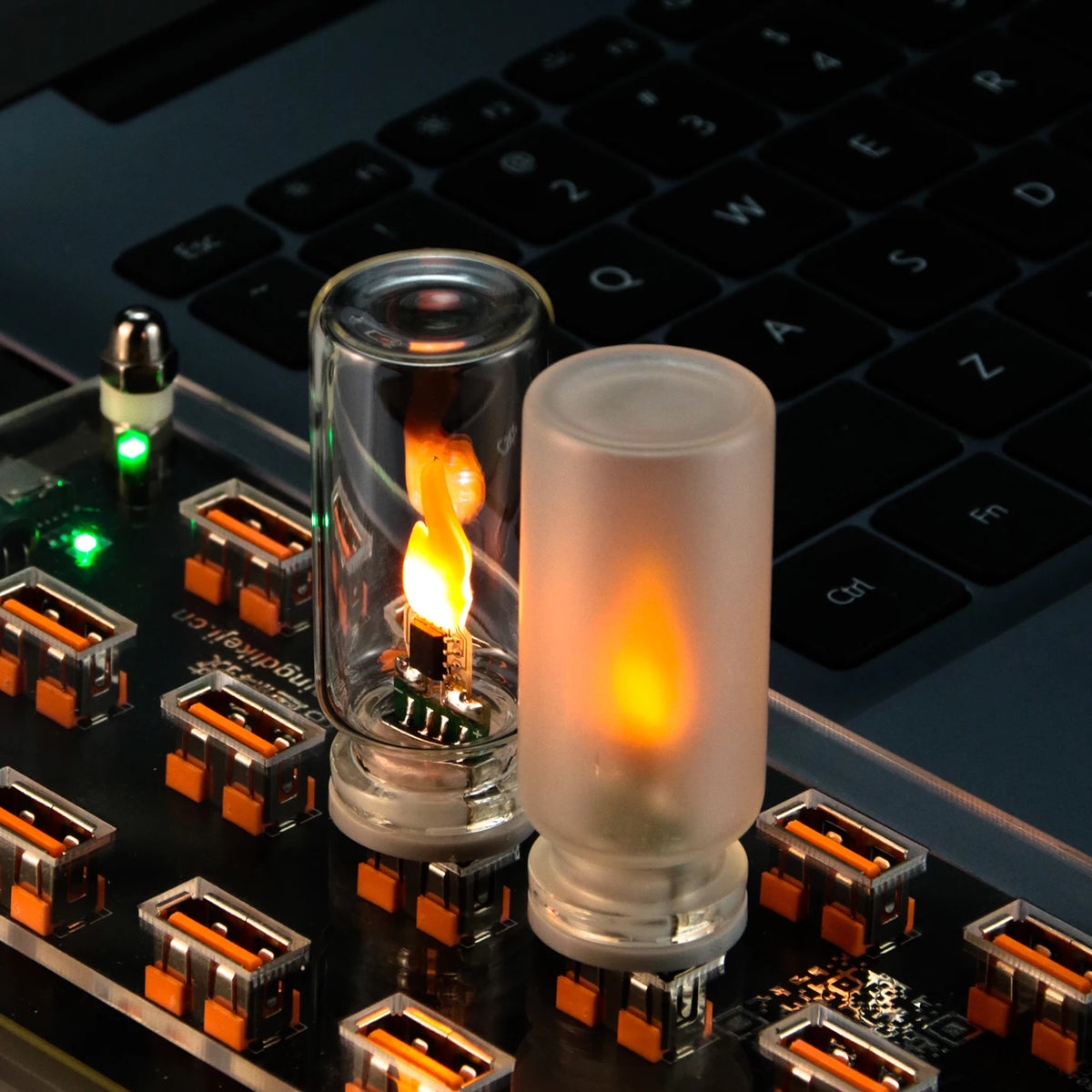 USB Flickering Flame LED Glass Candle Light