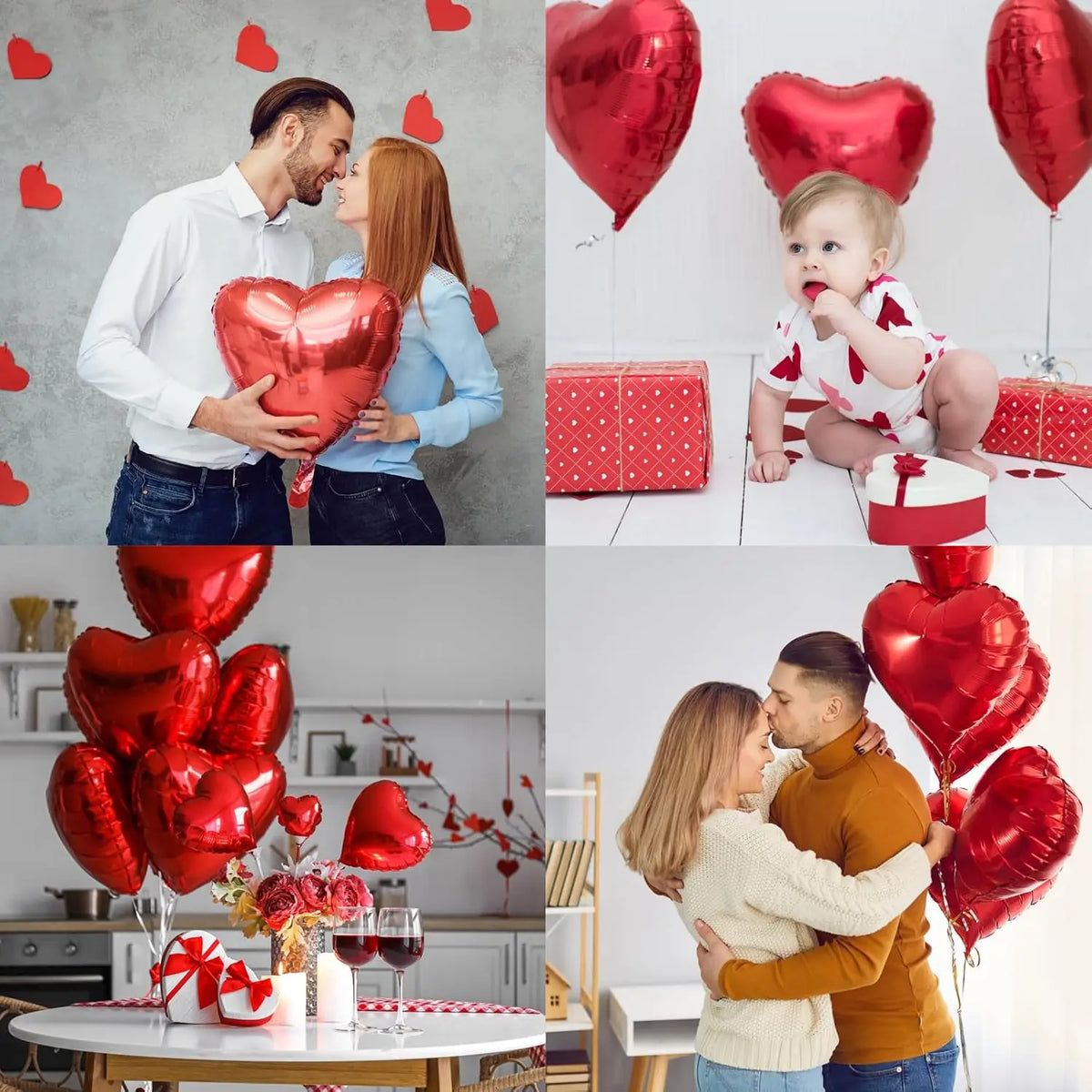 Red Heart Foil Balloons 18" – Valentine's & Party Decor