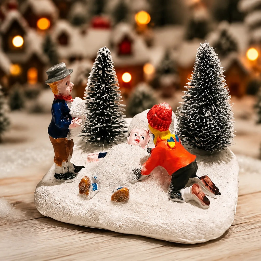 Christmas Village Figurines Set – Holiday Scene Accessories