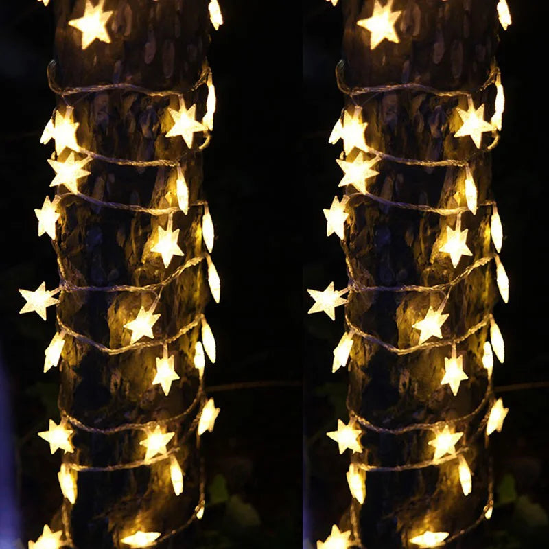 LED Star String Lights – USB/Battery Christmas Garland