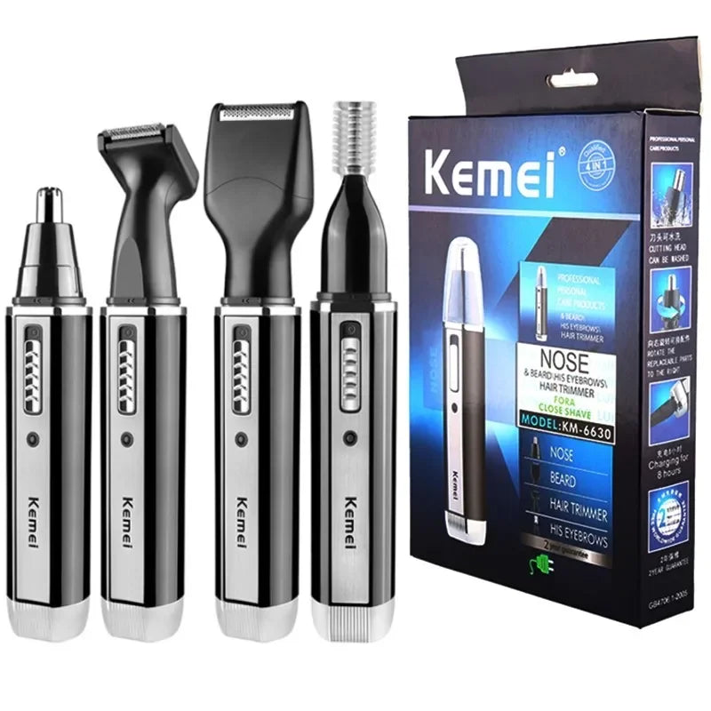 4-in-1 Men's Grooming Trimmer – Nose, Ear, Beard & Hair