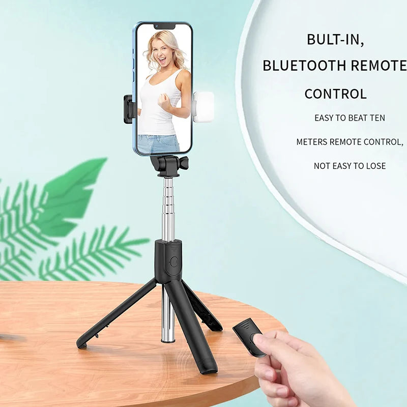 Selfie Stick Tripod with Fill Light & Bluetooth Remote