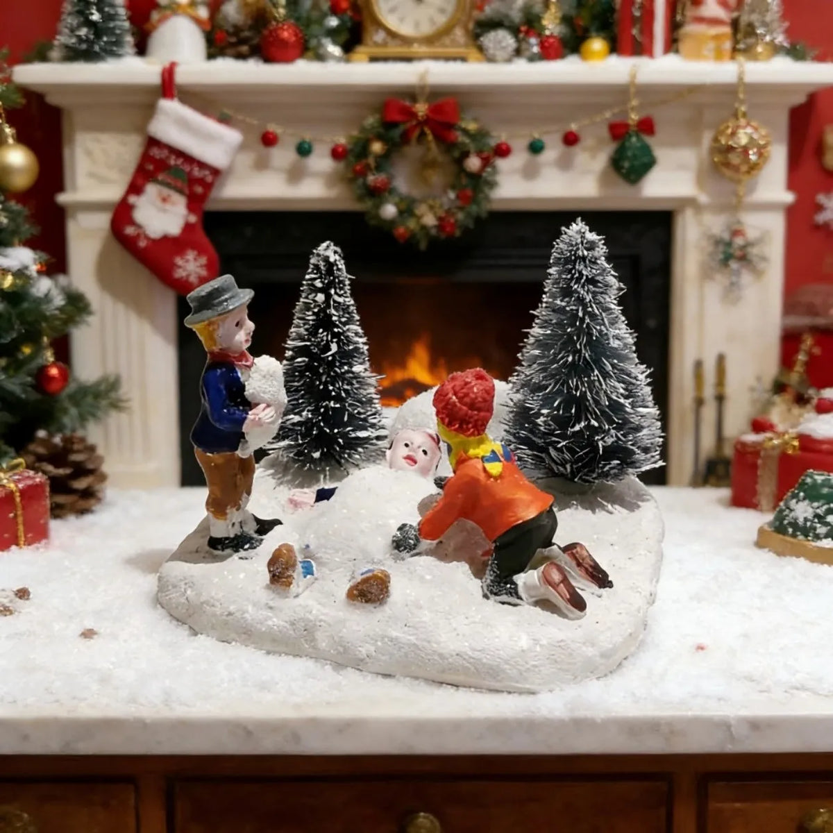 Christmas Village Figurines Set – Holiday Scene Accessories