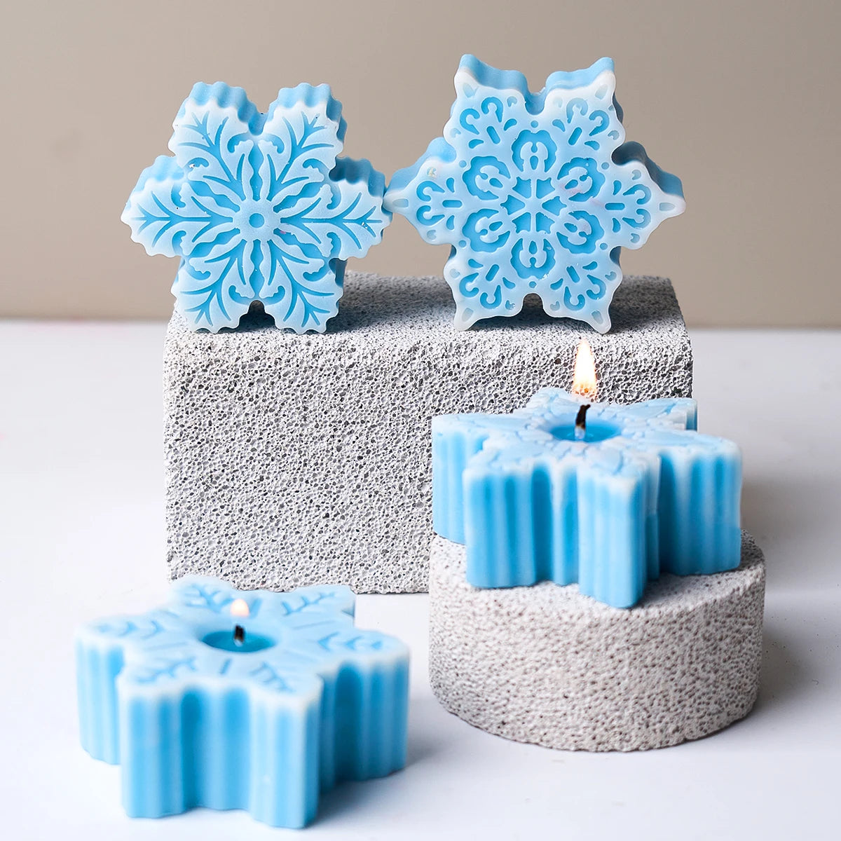 3D Snowflake Silicone Candle Mold – Christmas Ornament Making
