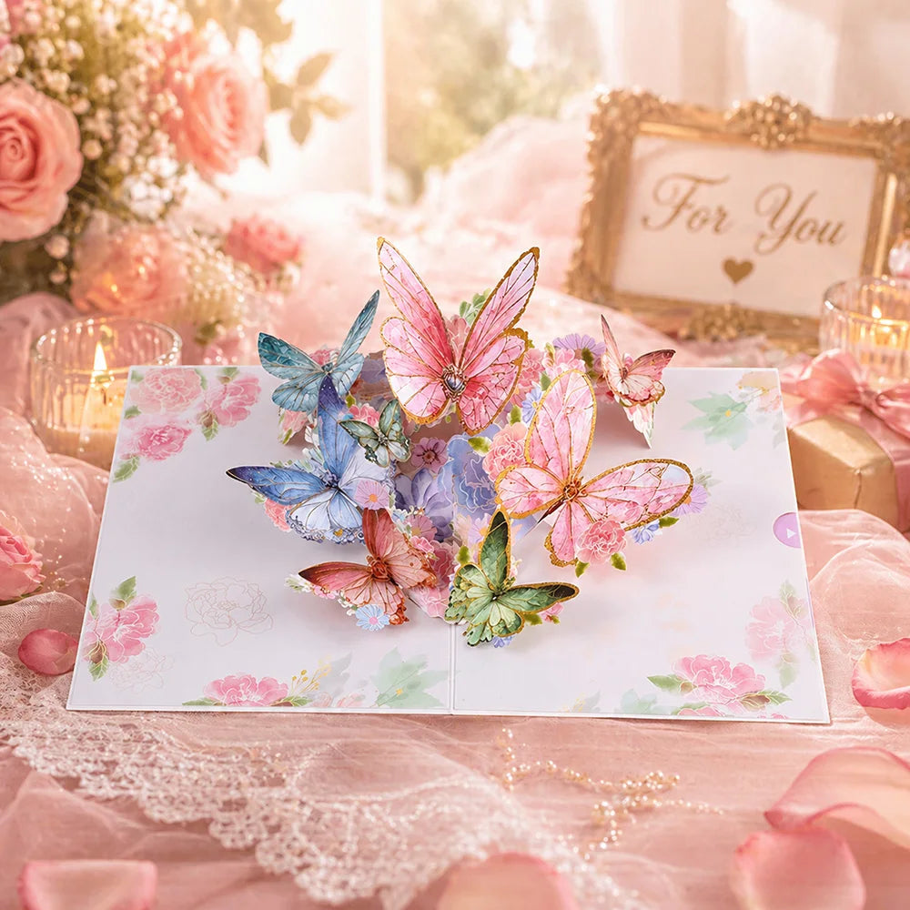 3D Pop-Up Flower Greeting Card – Handmade Card for Any Occasion