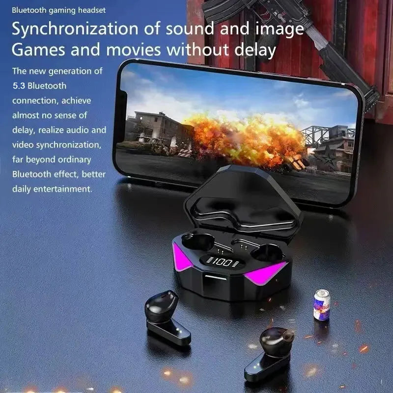 Wireless Bluetooth Earbuds with LED Display & Mic
