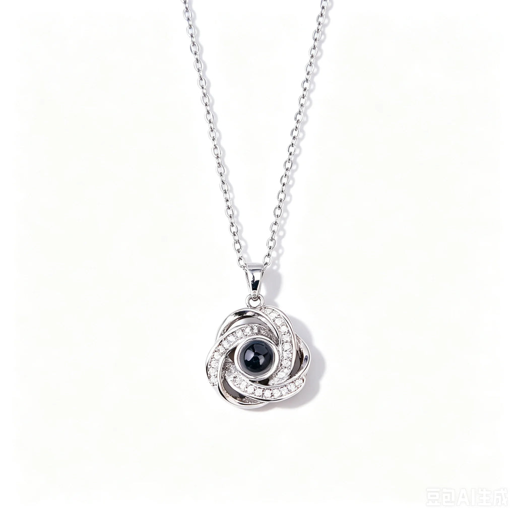"I Love You" Projection Necklace – 100 Languages Heart Pendant
