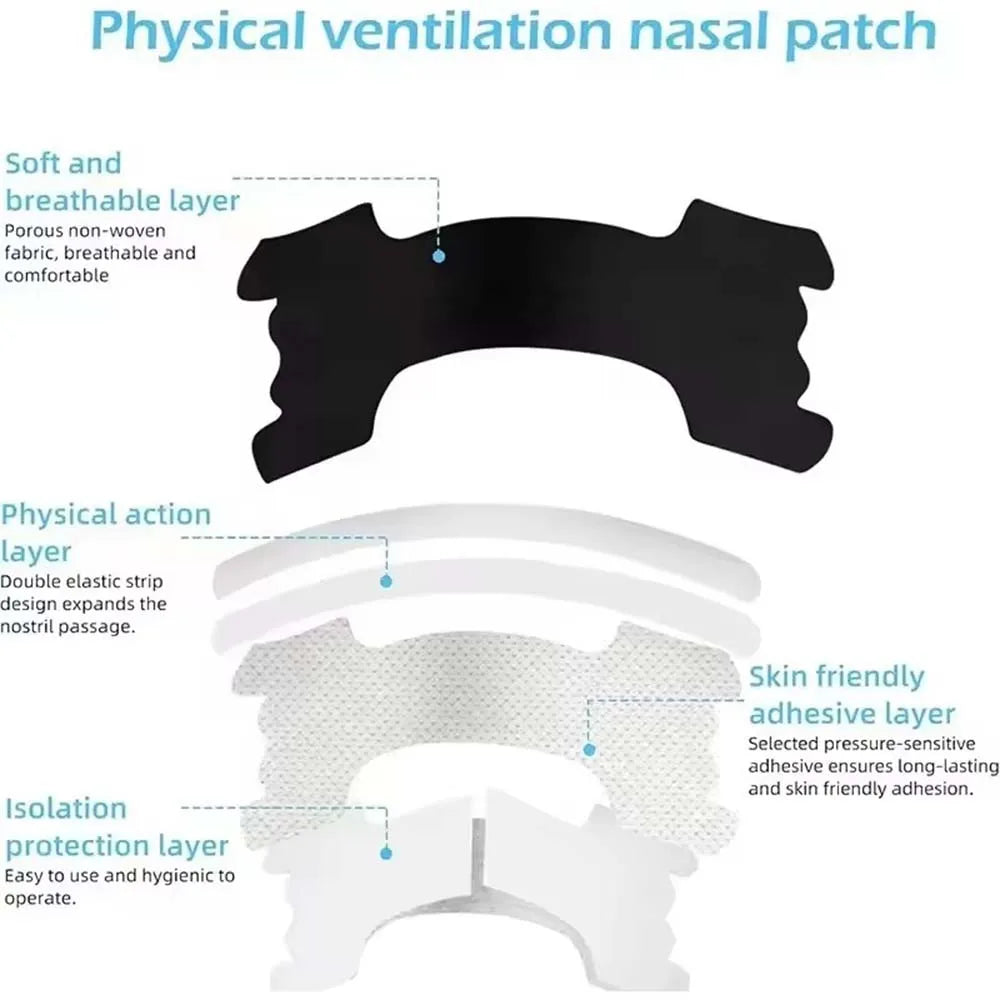Black Nasal Strips Comfortable Nose Strips for Easier Breathing Easy To Apply Gentle Fit for Night & Daily Use