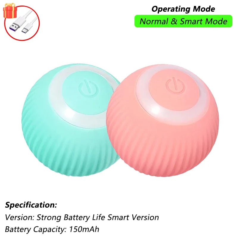 Automatic Rolling Cat Ball with Tail – Rechargeable Interactive Toy