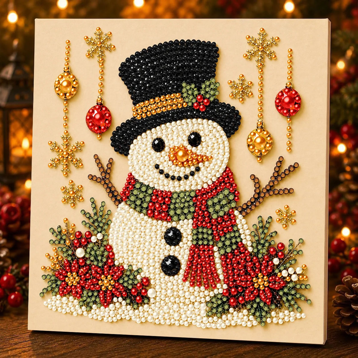 Christmas Pearl Art Kit with Frame – DIY Craft for Home Decor