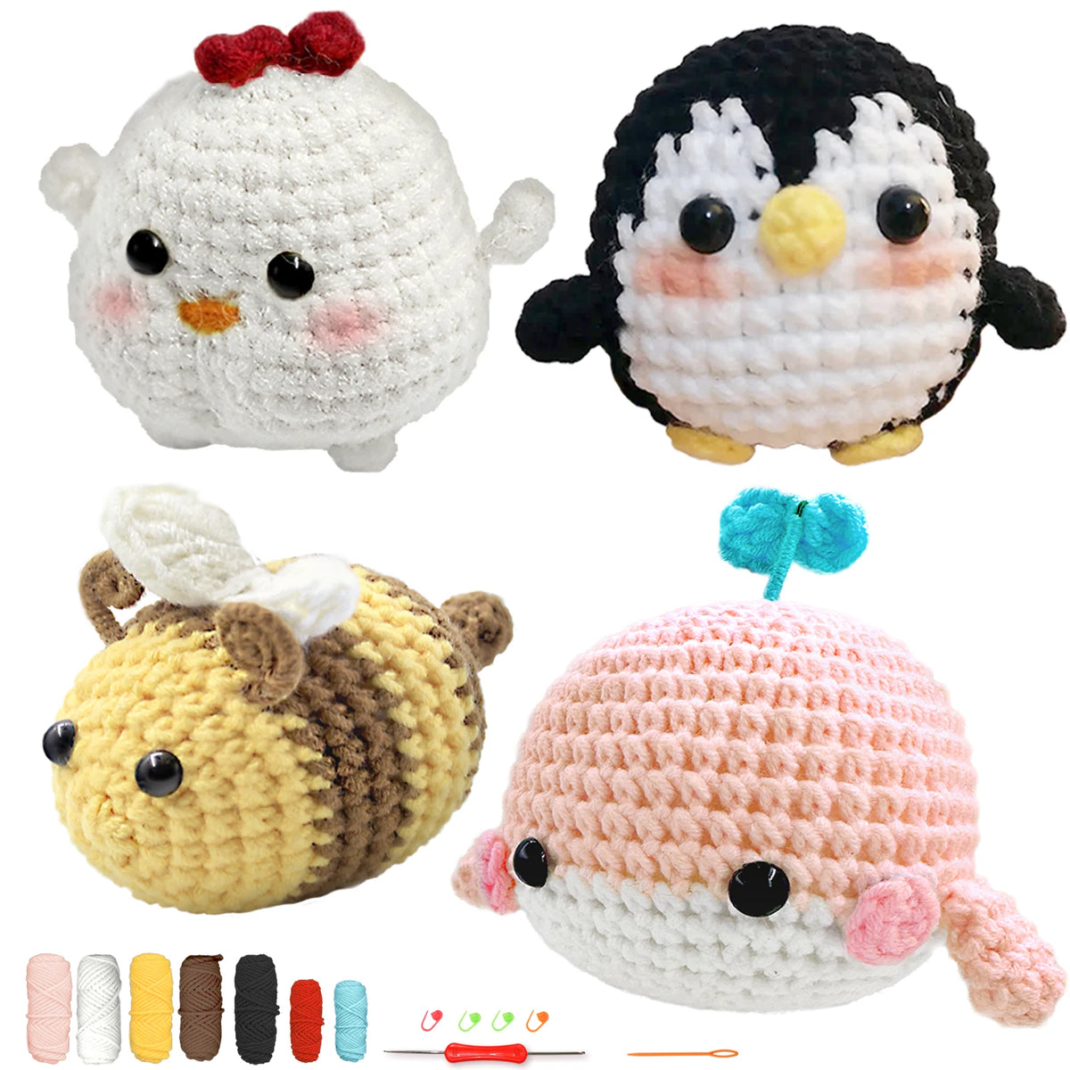 Crochet Kit for Beginners – Animal Amigurumi Starter Set