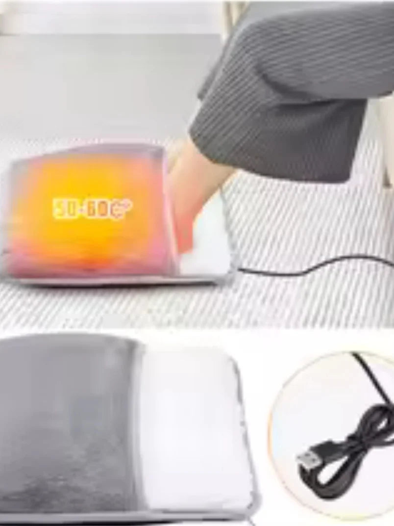 USB Heated Foot Warmer – Soft Plush Washable Heating Pad