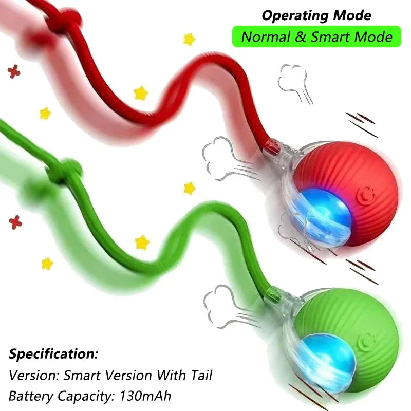 Automatic Rolling Cat Ball with Tail – Rechargeable Interactive Toy