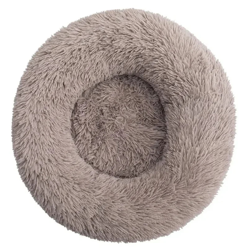 Round Plush Pet Bed 40–90 cm – Soft Warm Bed for Dogs & Cats