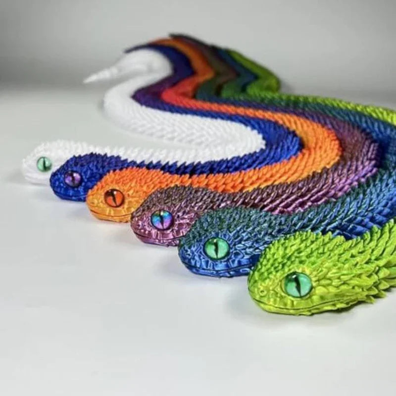 3D Printed Articulated Snake Fidget Toy – Desk Ornament