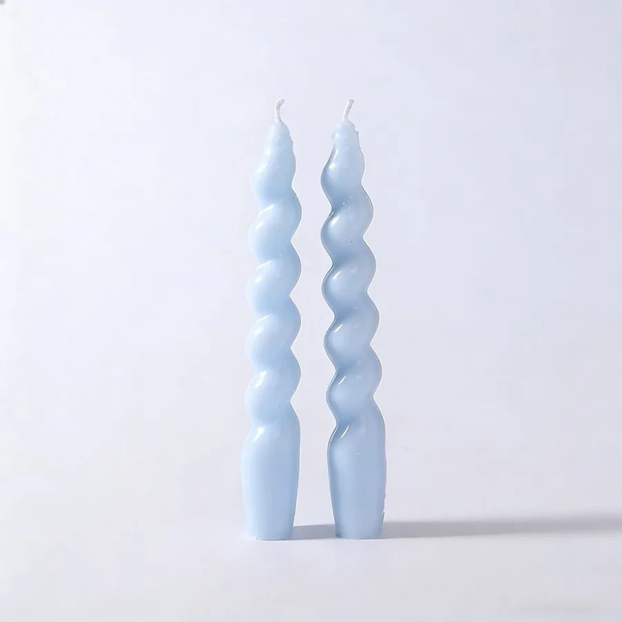 Spiral Taper Scented Candles (2 pcs) – Soy Wax Table Decor