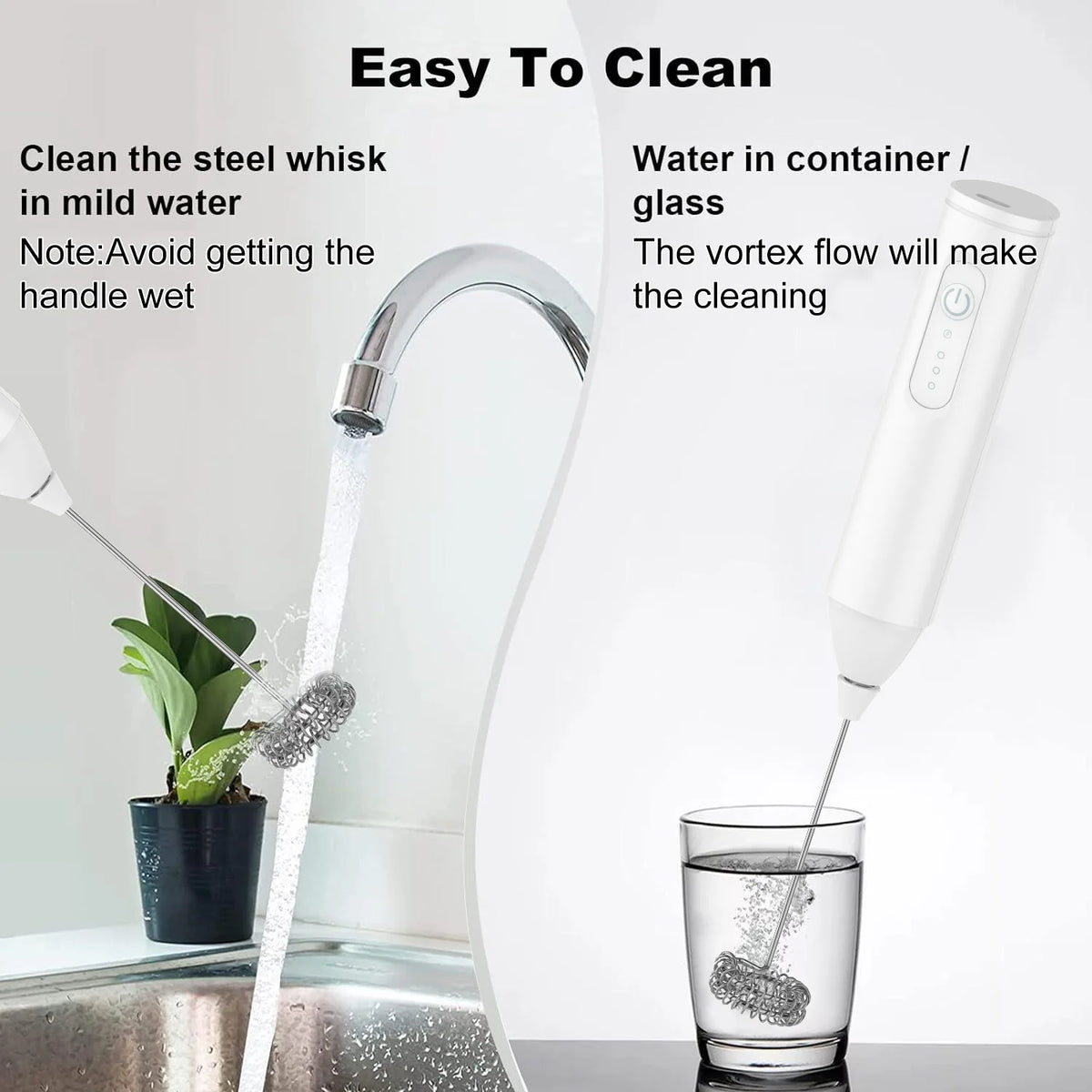 Rechargeable Mini Milk Frother – 3 Speeds