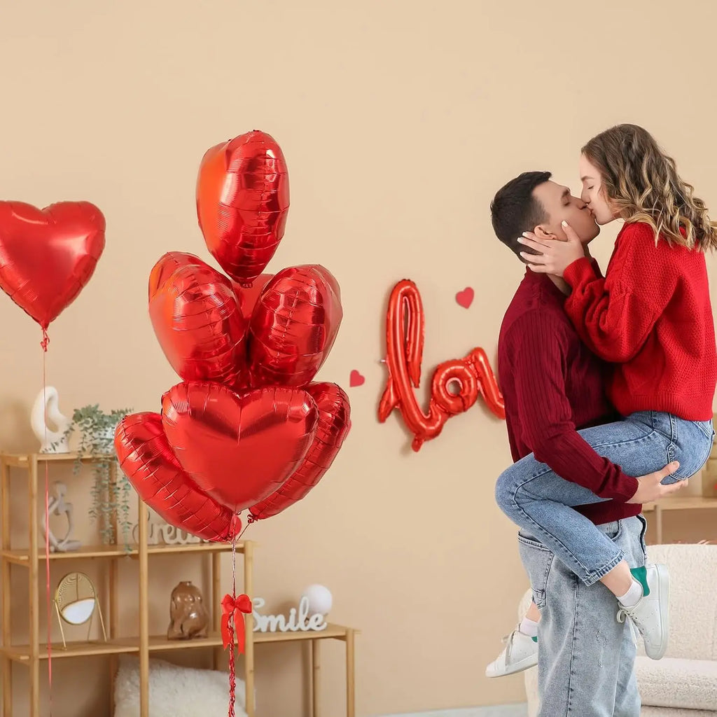 Red Heart Foil Balloons 18" – Valentine's & Party Decor