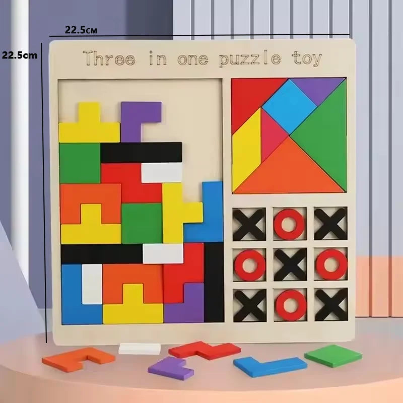 Wooden Tangram Brain Teaser Puzzle – Montessori Toy