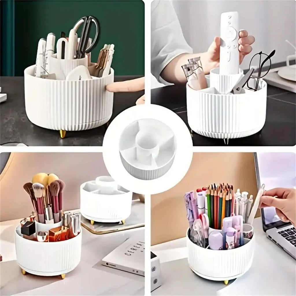 360° Rotating Makeup Organizer – 5 Compartments