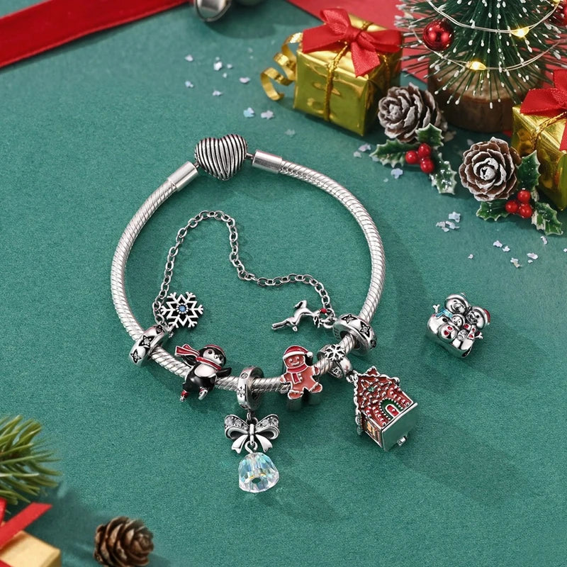 925 Silver Christmas Charm – Stocking, Gingerbread & Reindeer