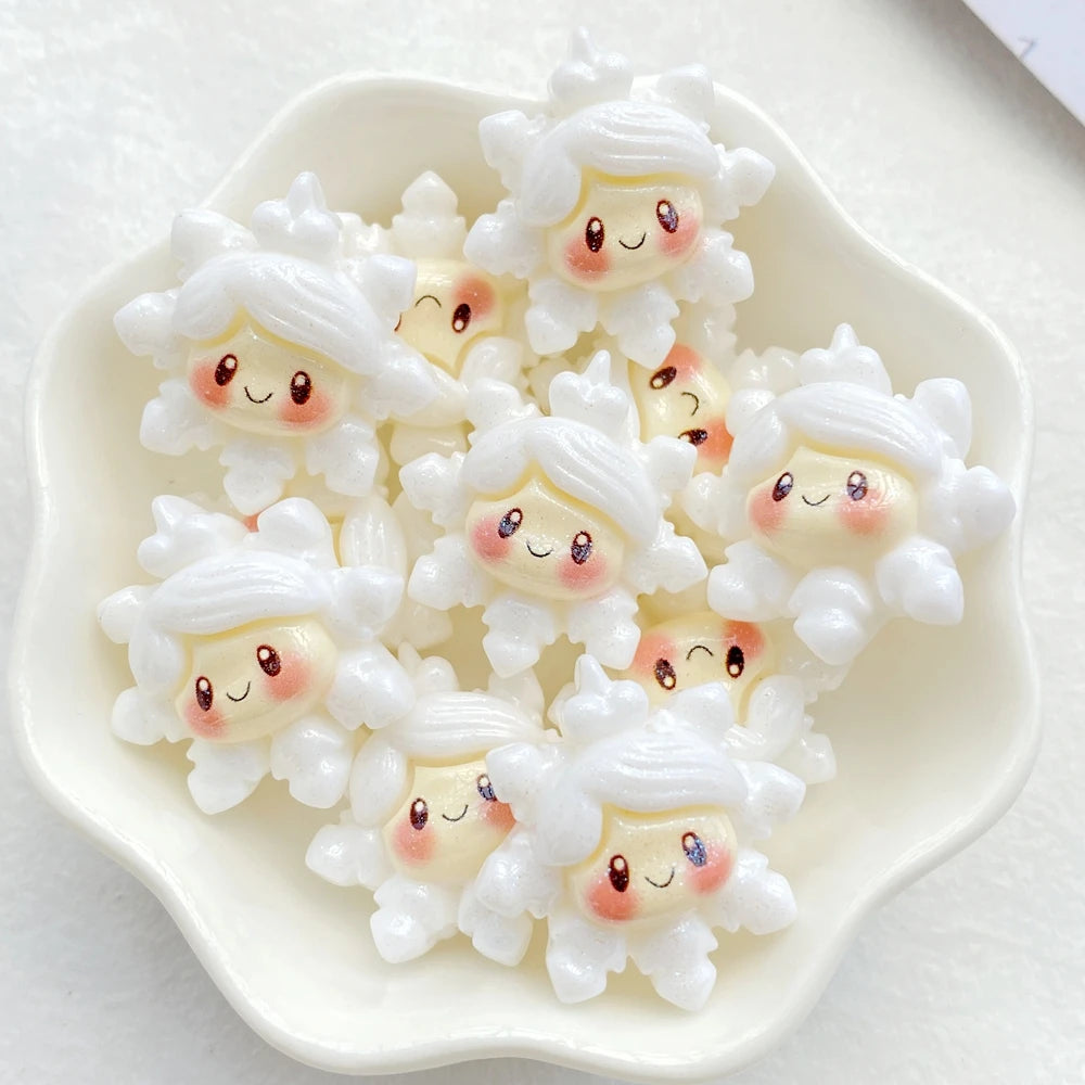 Resin Christmas Charms (10 pcs) – Snowman, Tree & Bell for Crafts