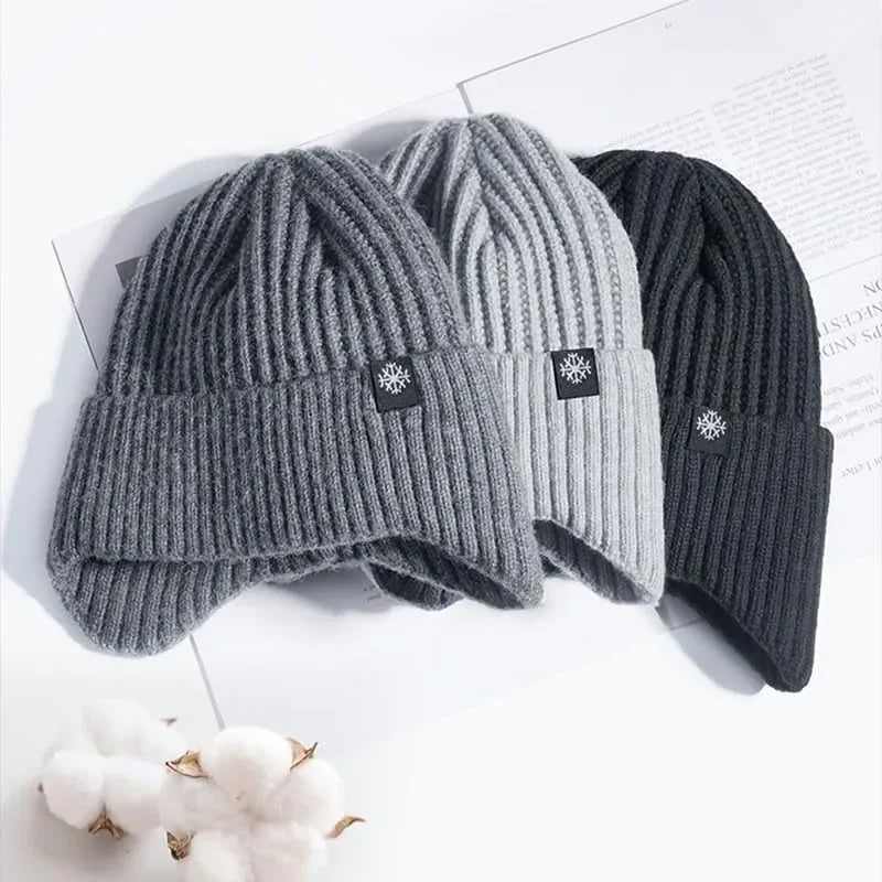 Men's Knitted Winter Hat with Earflaps – Fleece Lined