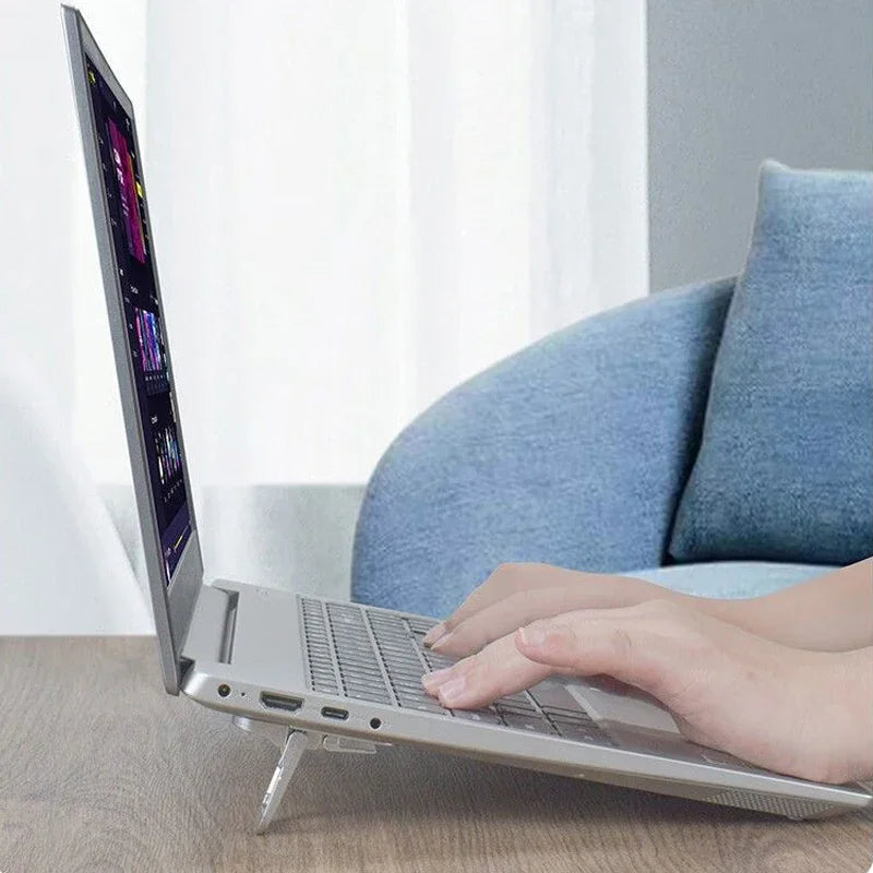 Mini Foldable Laptop Stand (2 pcs) – Invisible Adhesive Riser