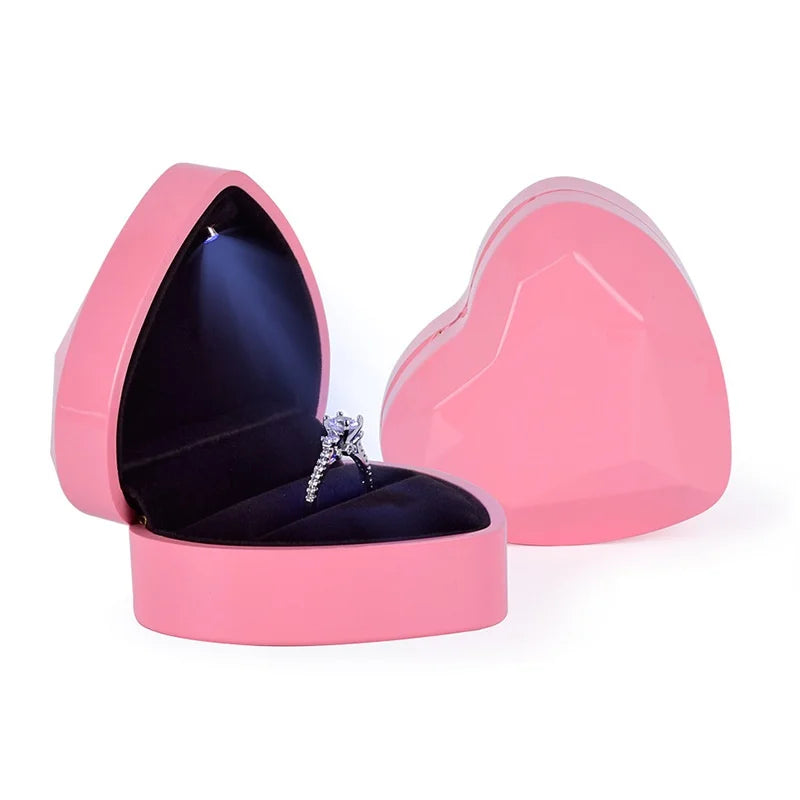 Heart-Shaped LED Ring Box – Proposal & Jewelry Gift Box