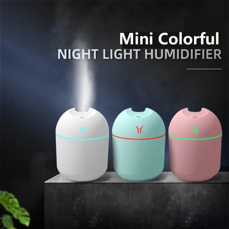 250 ml Mini Humidifier & Aroma Diffuser – LED Color Lamp