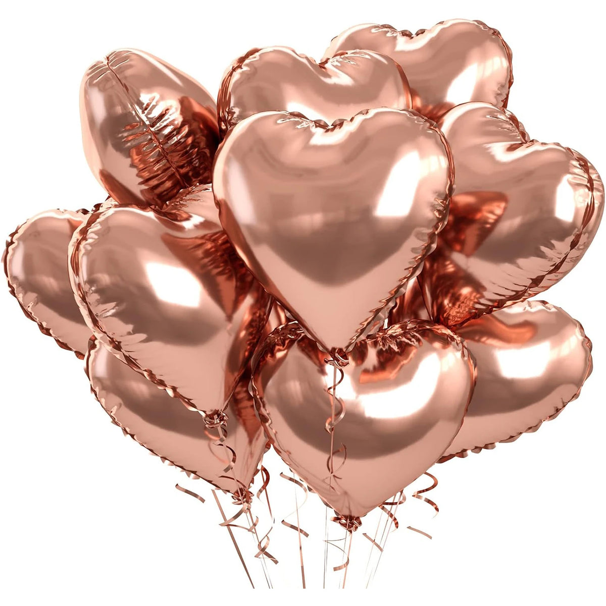Heart Foil Balloons 18" (10 pcs) – Pink & Sage Green