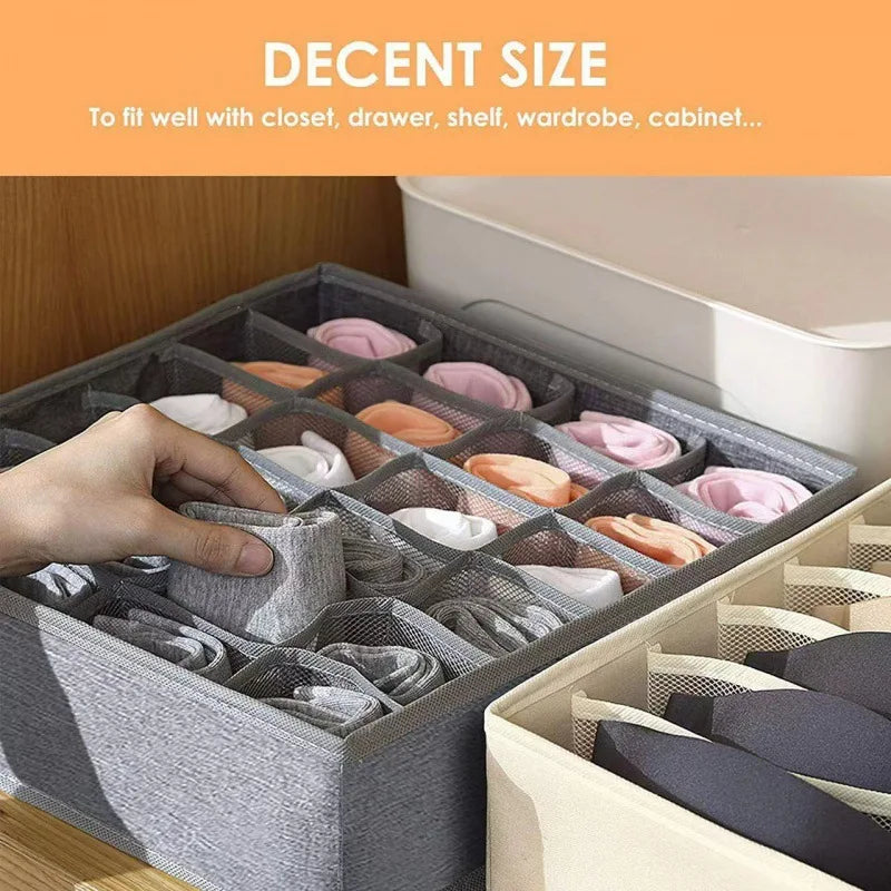 3-in-1 Underwear & Sock Storage Box – Foldable Drawer Organizer